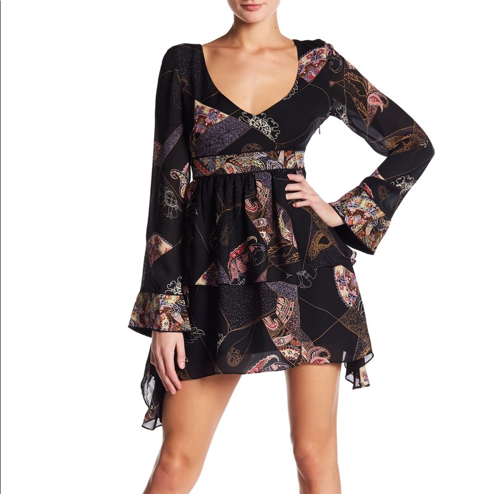 NWT Elizabeth & James Lilou Patchwork Silk Dress